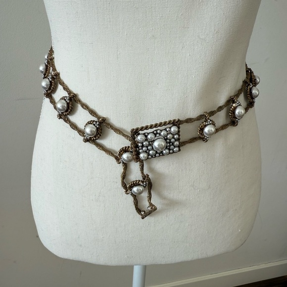 Zara Bronze Pearl Chain Belt - Picture 5 of 6